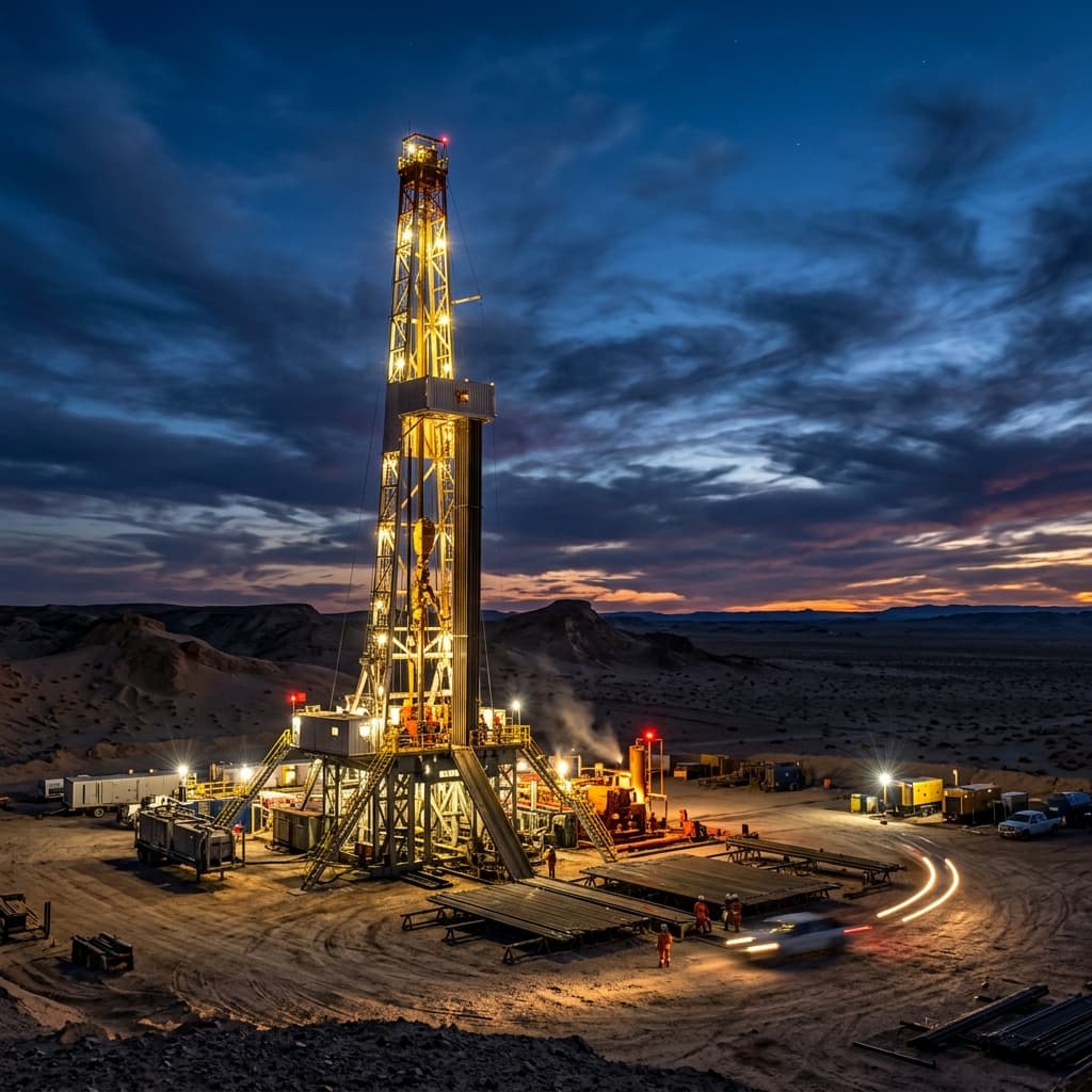 Land rig oil operation